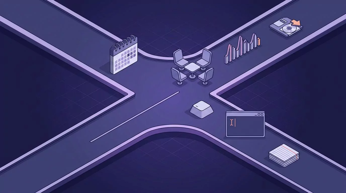 Fork diagram splitting an Otter ai alternative search into a meeting recording lane and a cursor dictation lane