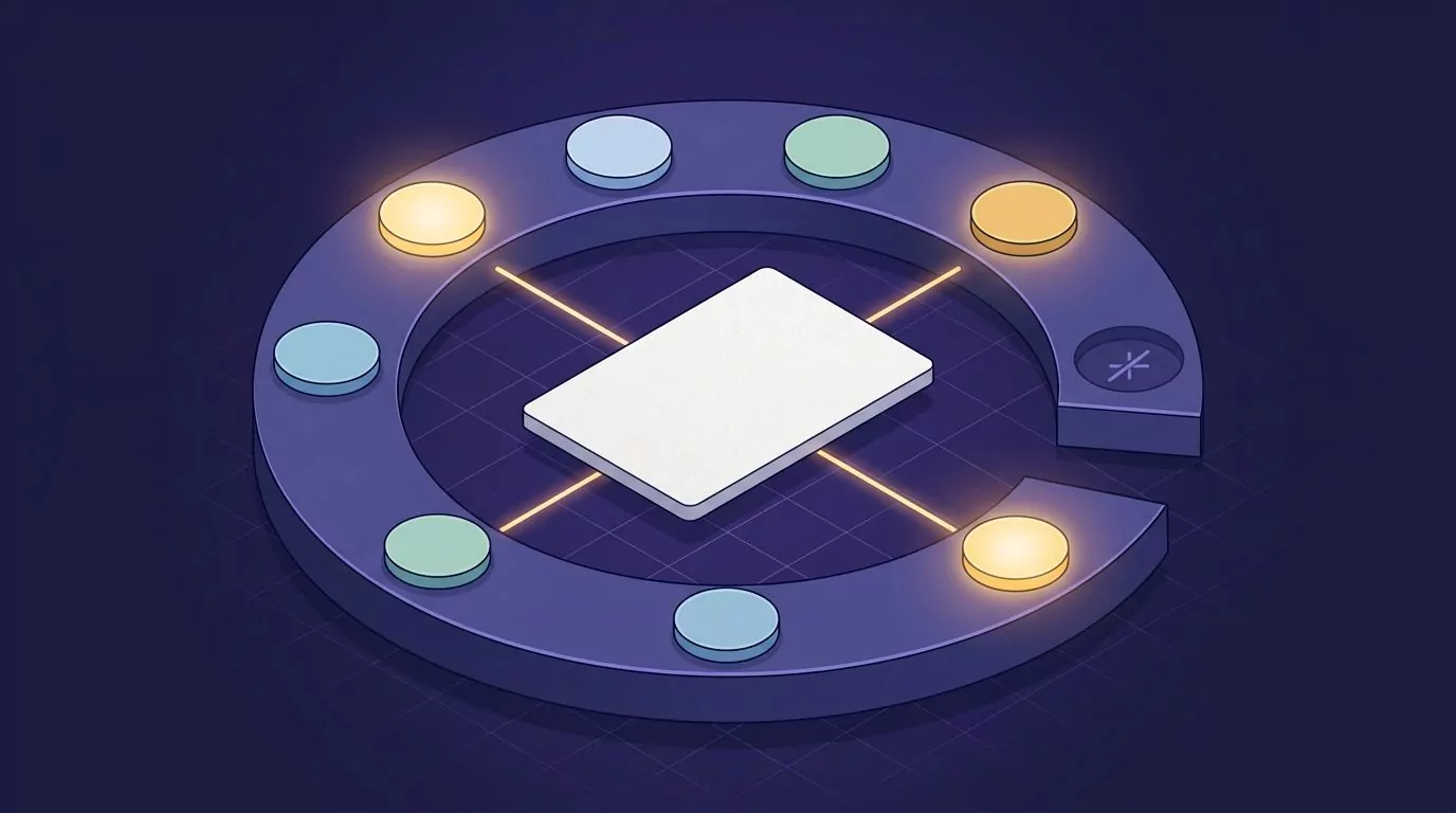AI tags in a second brain app: a note card linked only to tags from a fixed set the user made, with no new tag created
